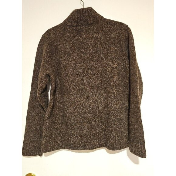 Eddie Bauer Nordic Pullover Men L Lambs Wool Brown Crewneck Tight Knit Sweater - Picture 2 of 7